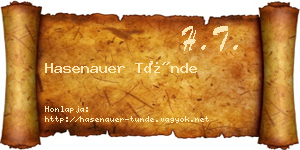 Hasenauer Tünde névjegykártya